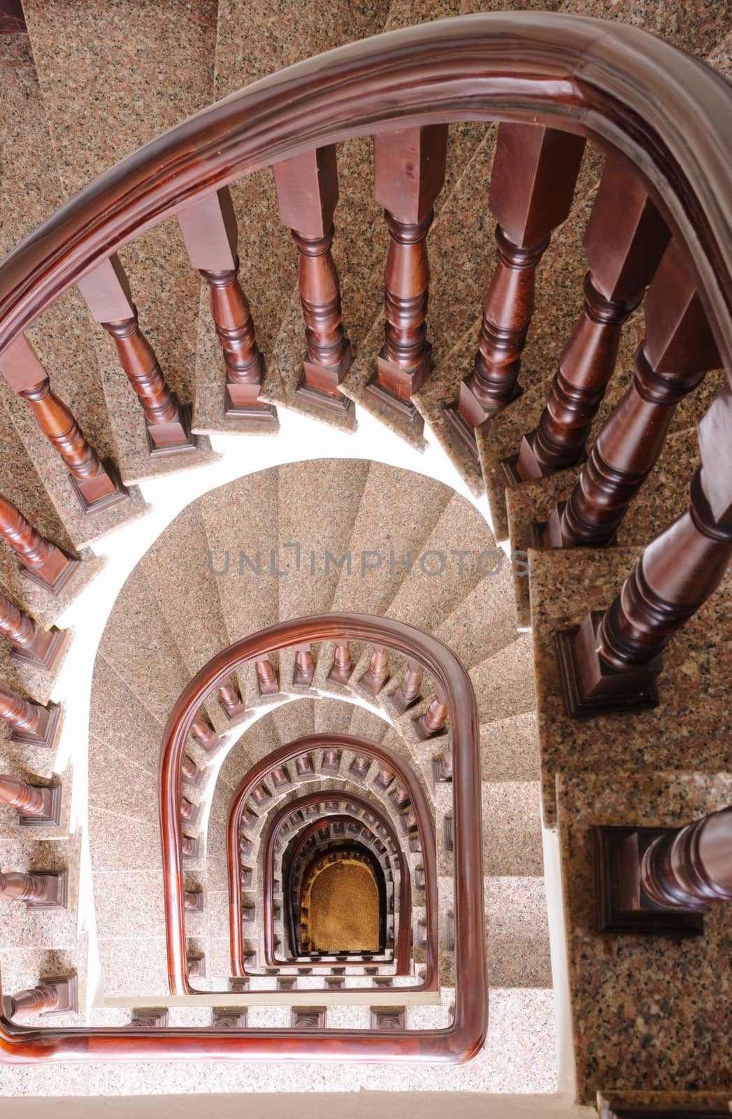 Vintage spiral staircase Interior. by ngungfoto