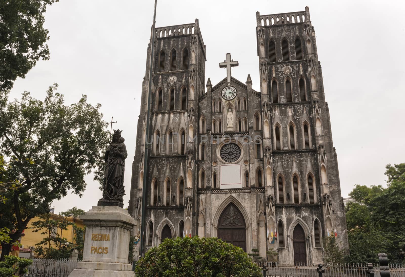 Architecture Gothic style of church the St. Joseph's Cathedral i by ngungfoto