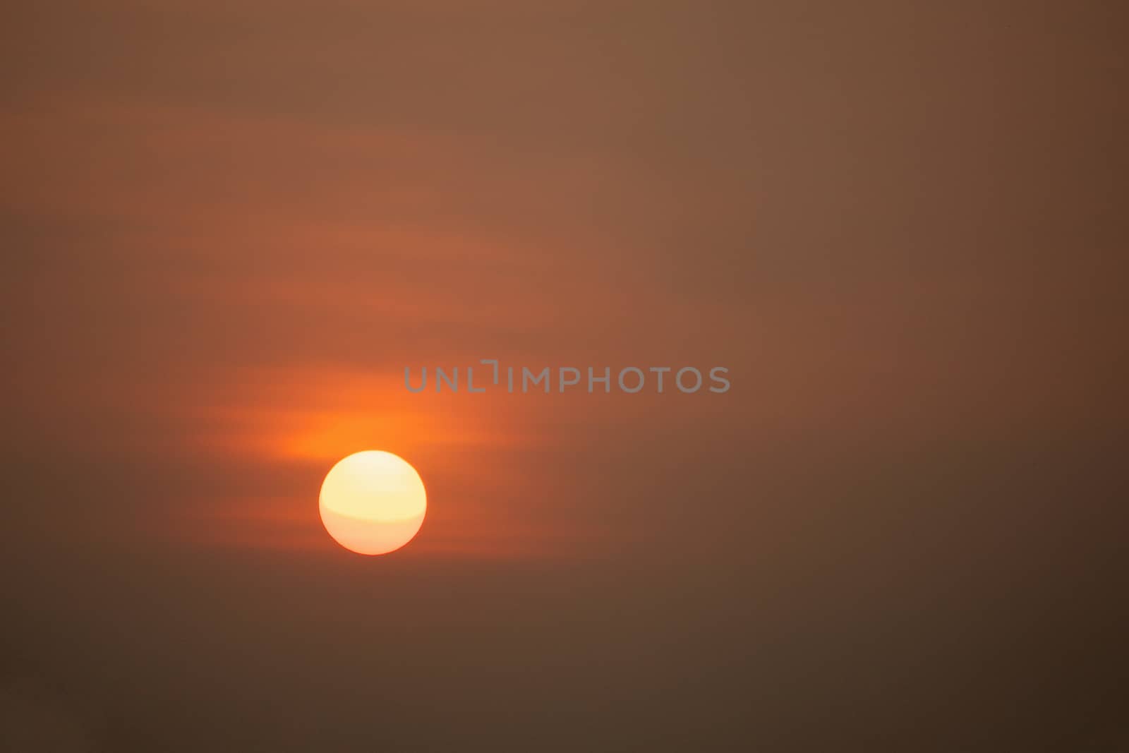 Sunset with orange sky and cloud use as background and wallpaper.