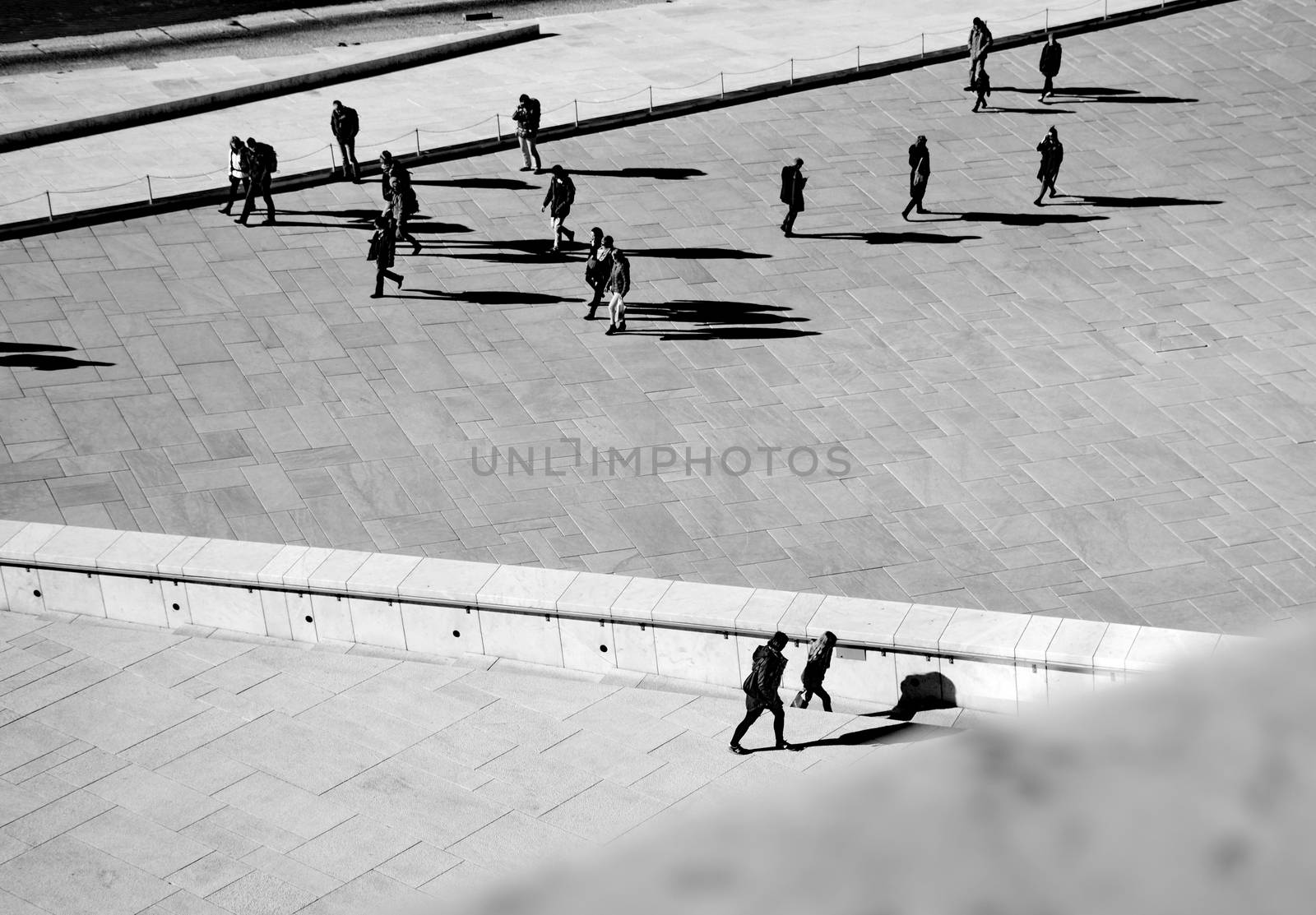 OSLO - MARCH 21: People hanging around in Opera house in Oslo