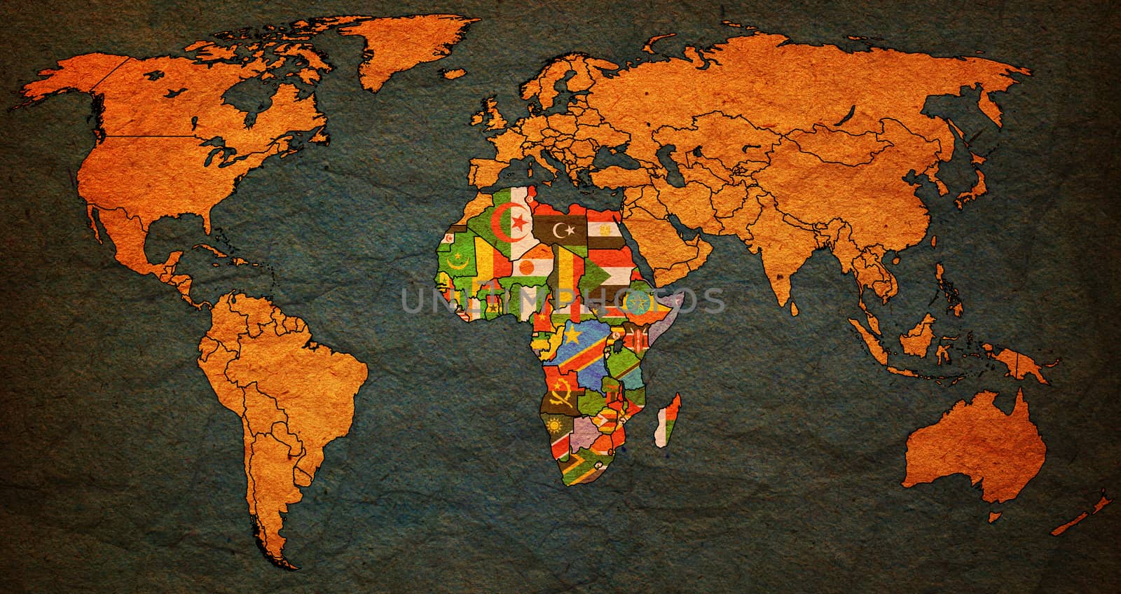 african union on world map with national borders