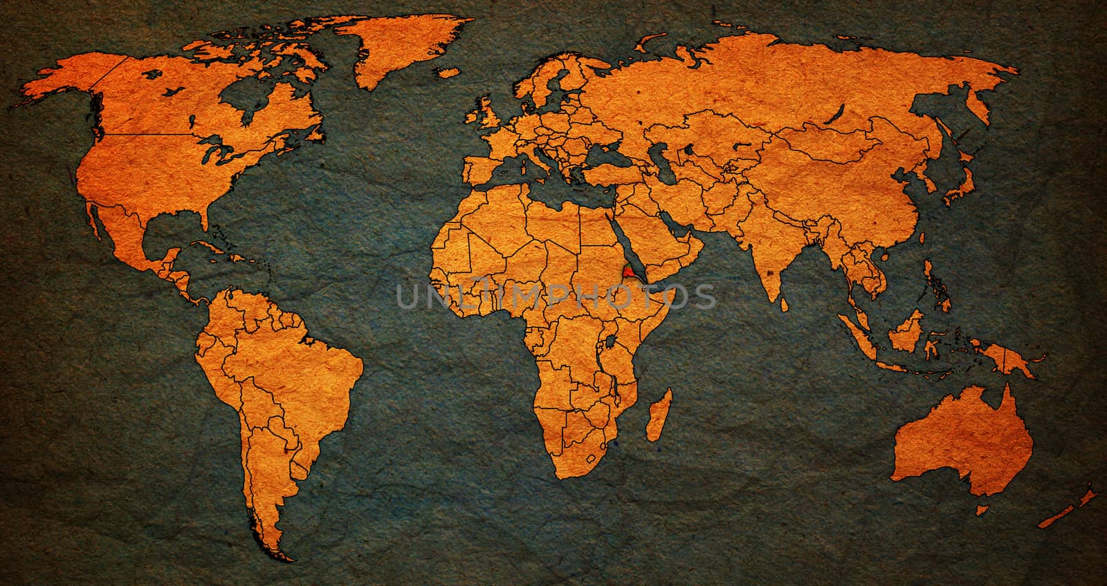 eritrea territory on actual world map by michal812