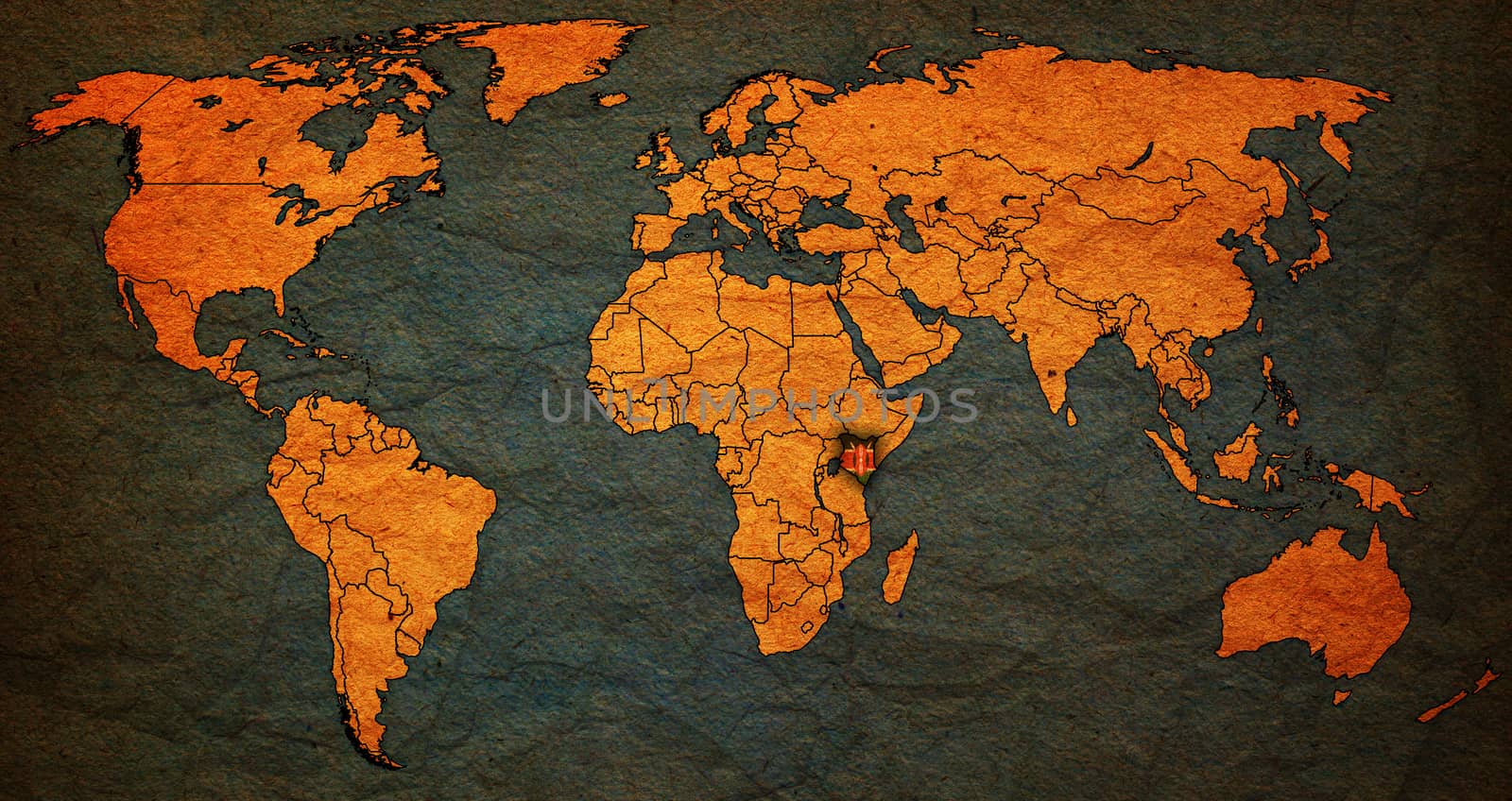 kenya territory on actual world map by michal812