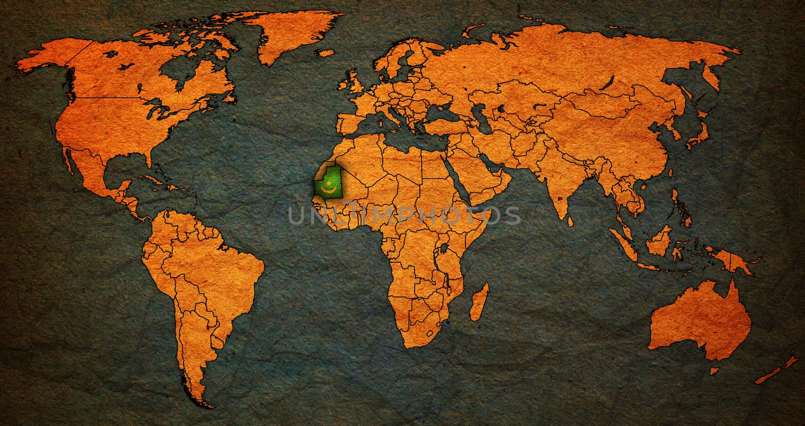 mauritania territory on world map by michal812