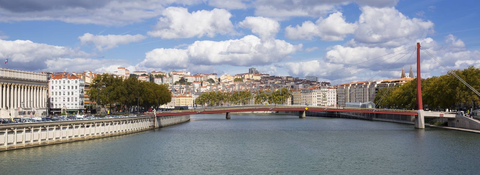 Overlooking the Saone river in Lyon, France by vwalakte