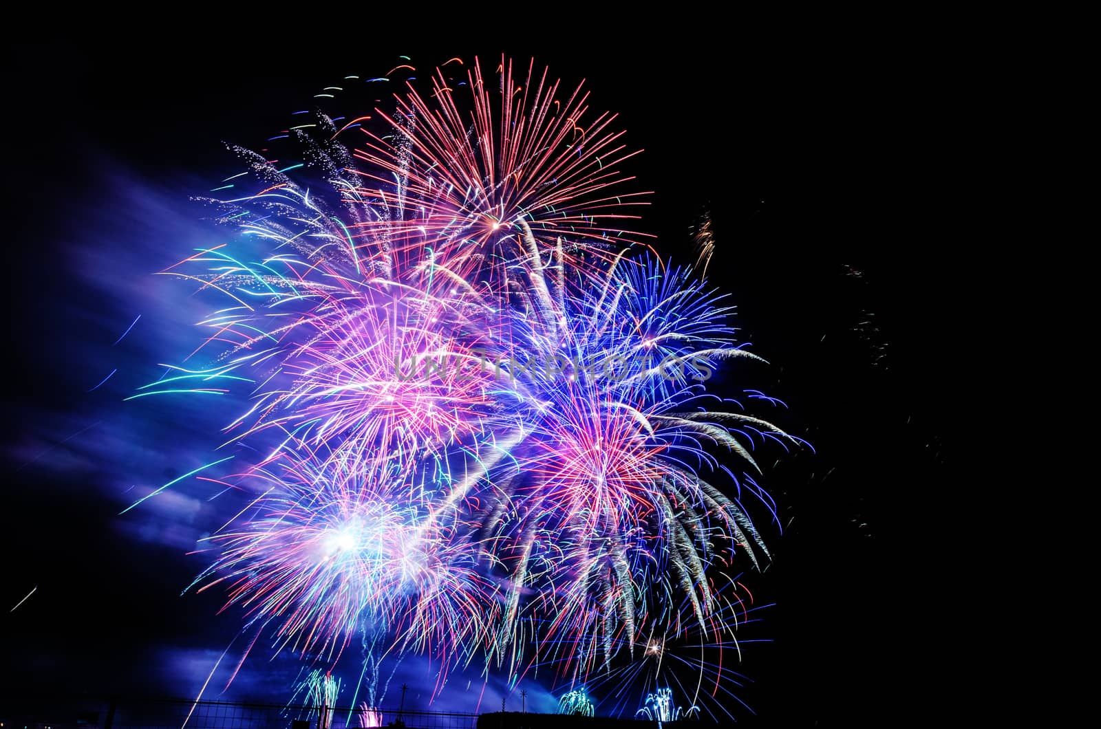 Very beautiful firework in to the sky of Pamplona/ Spain in celebrating