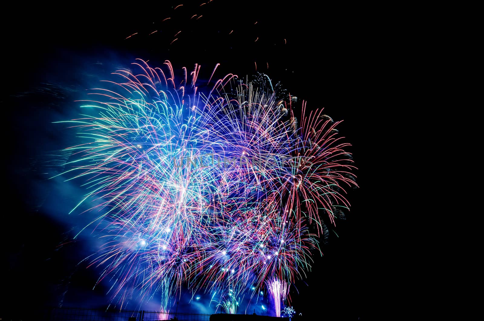 Very beautiful firework in to the sky of Pamplona/ Spain in celebrating