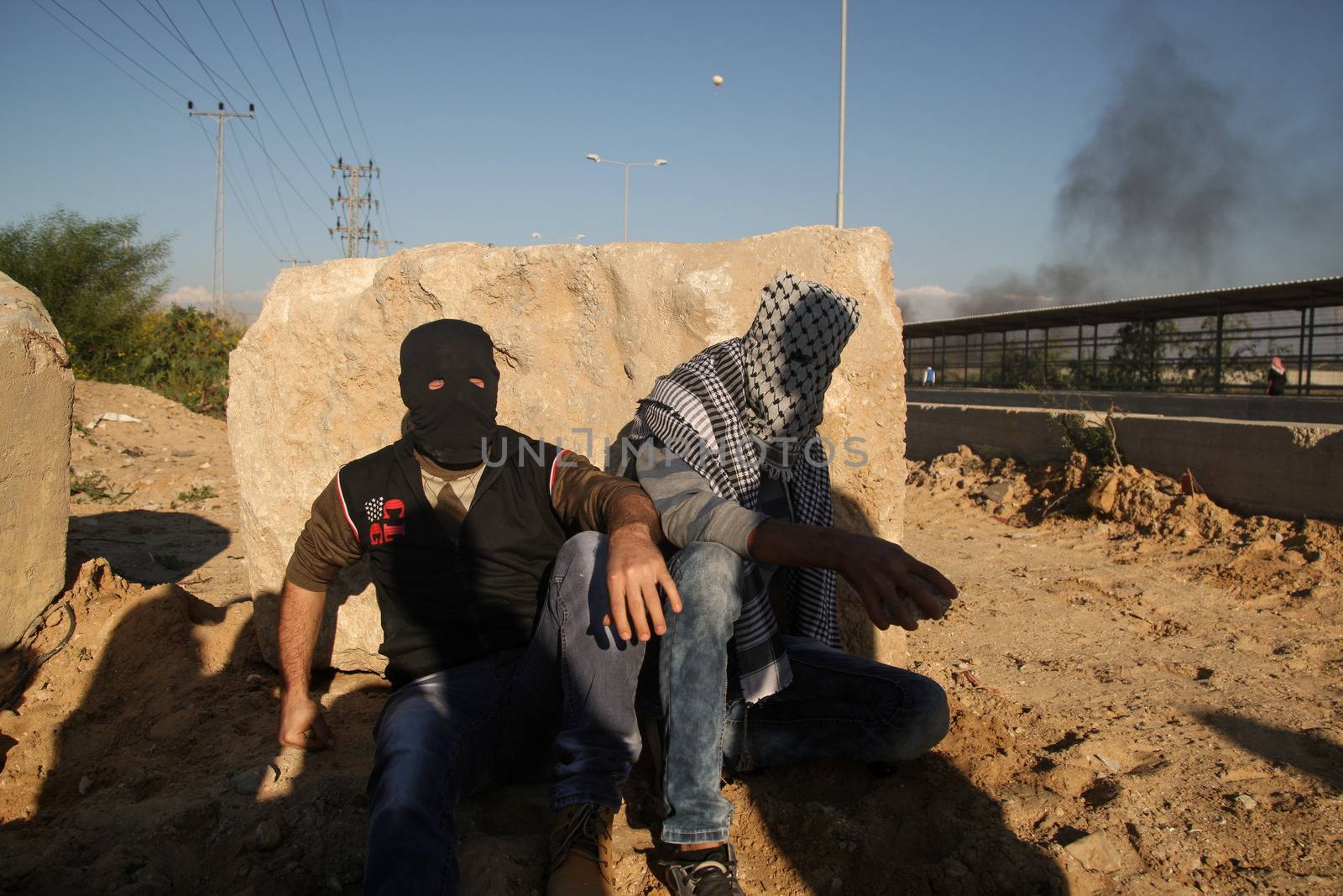 WEST BANK, Erez Crossing: Israeli troops clashed with Palestinian protesters near the Erez Crossing on October 30, 2015. As many as 46 Palestinians were injured in the unrest, including 17 by live fire. 
