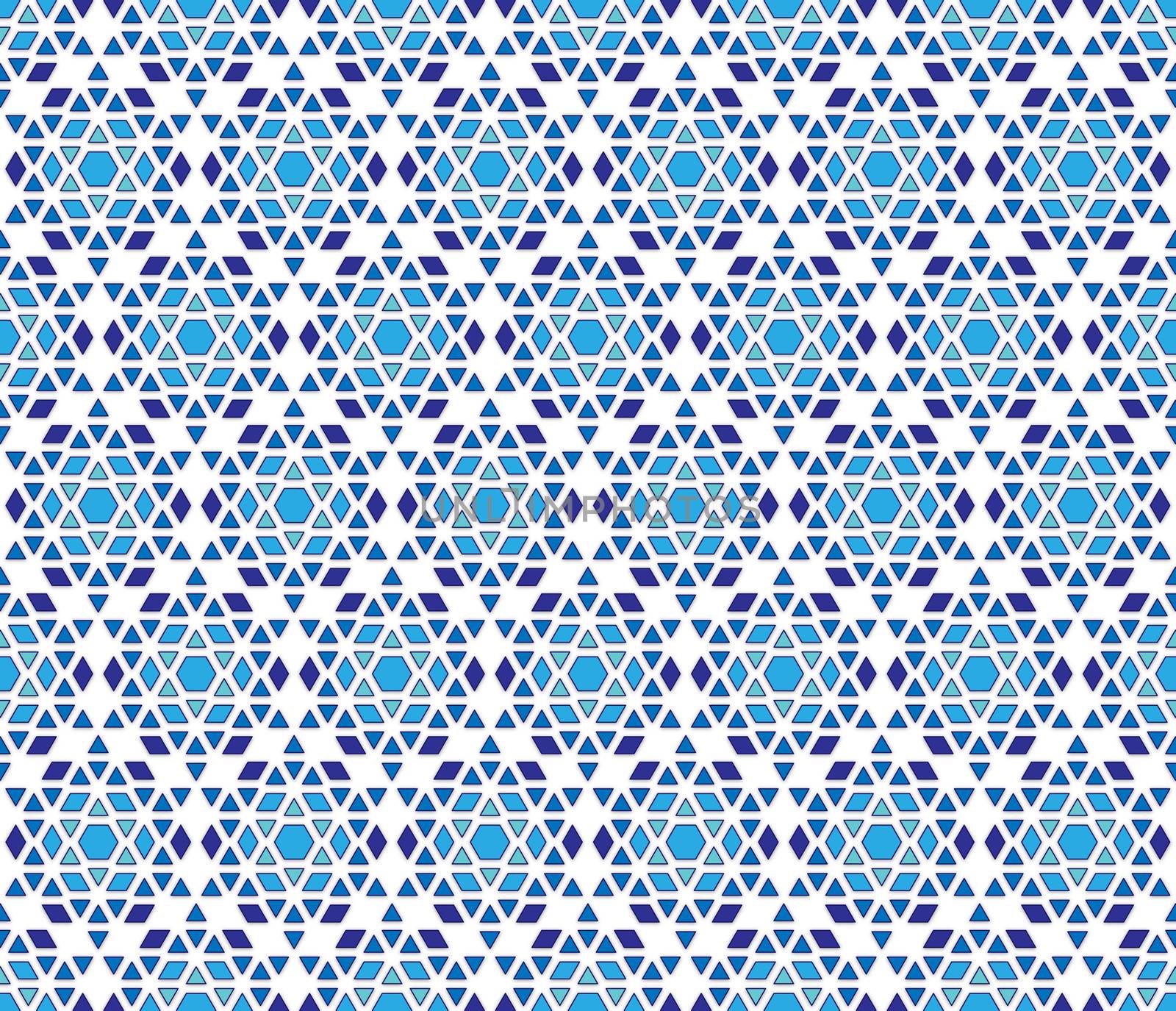 abstract background or textile hexagonal crystal snowflakes winter pattern