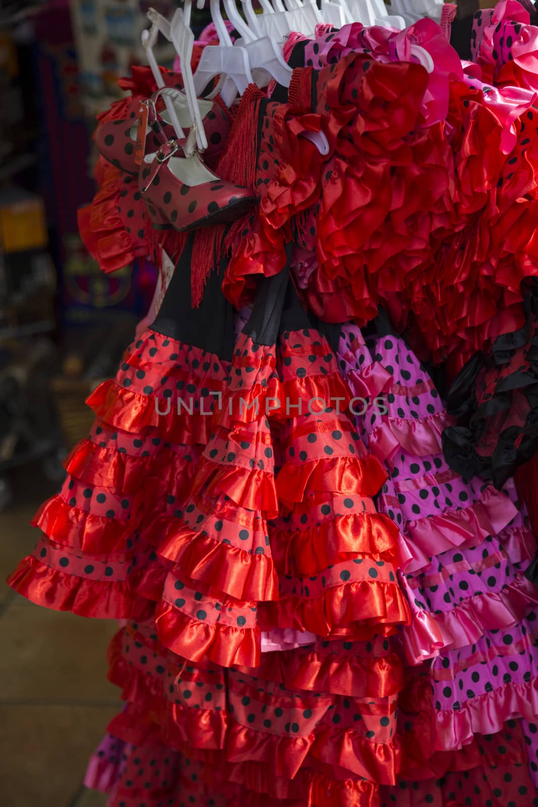 Spanish dresses for sale on a stand by KylieEllway