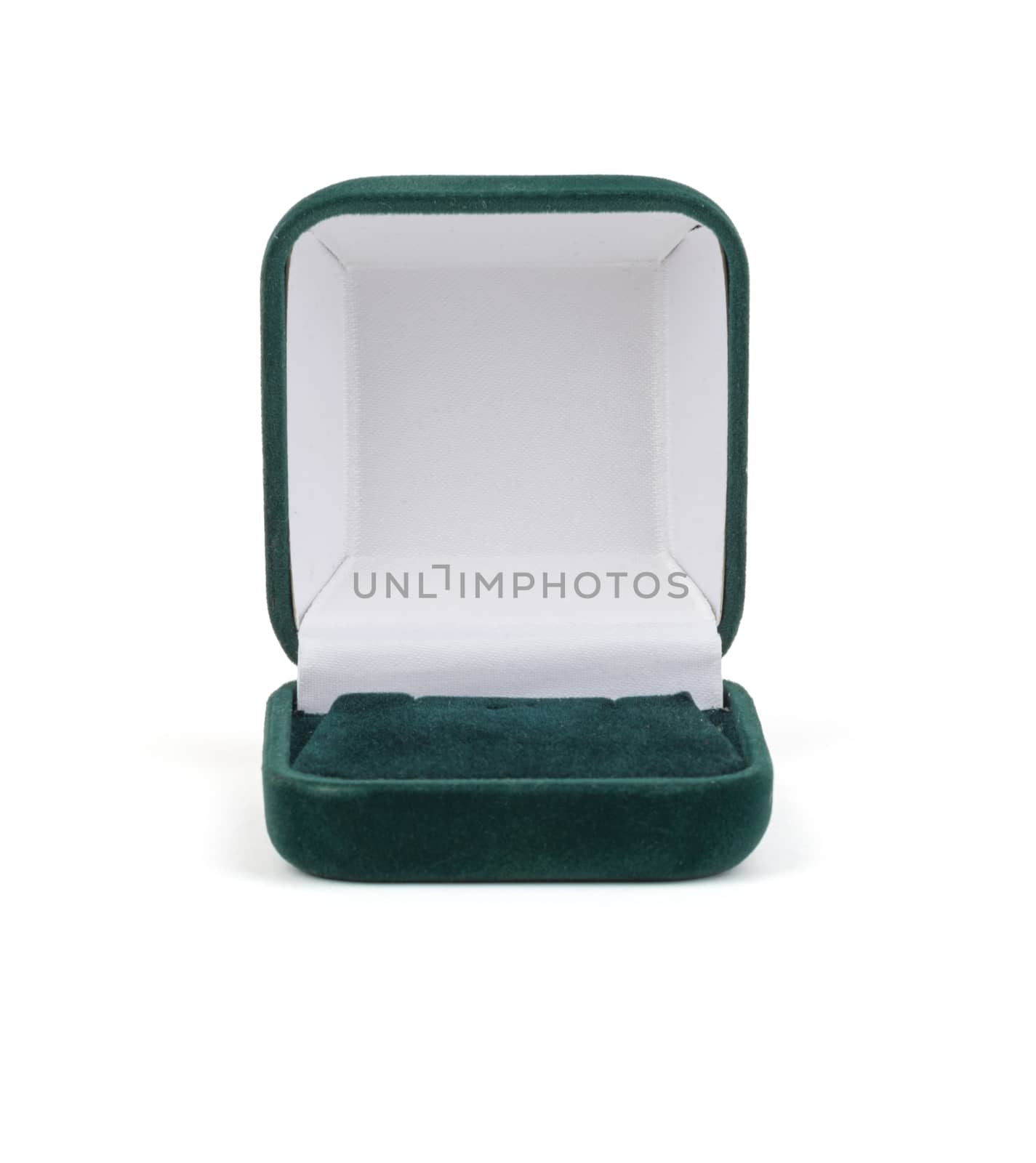 Open empty green ring box  by cherezoff