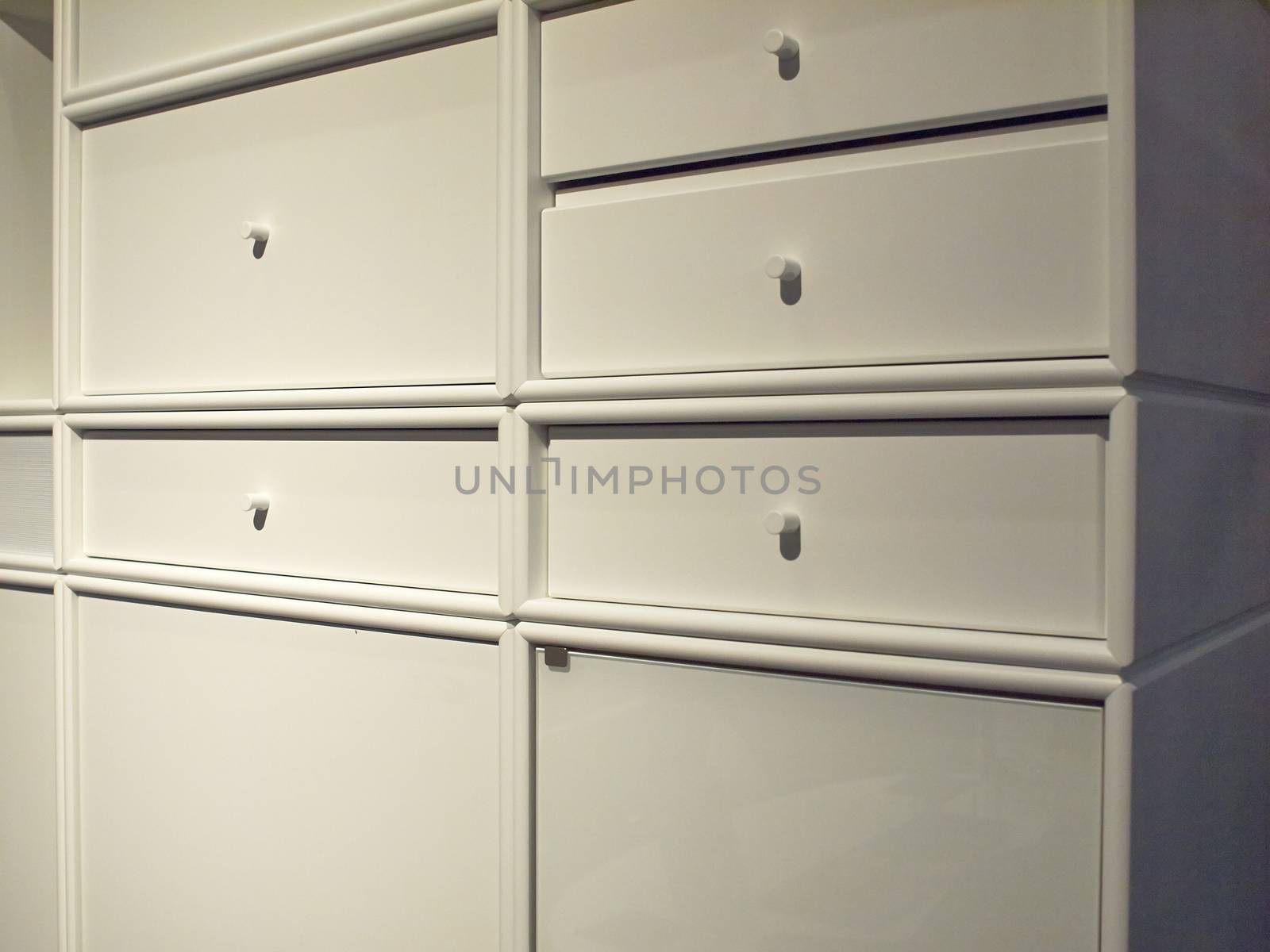 Beautiful clean lines modern design white wooden cabinet