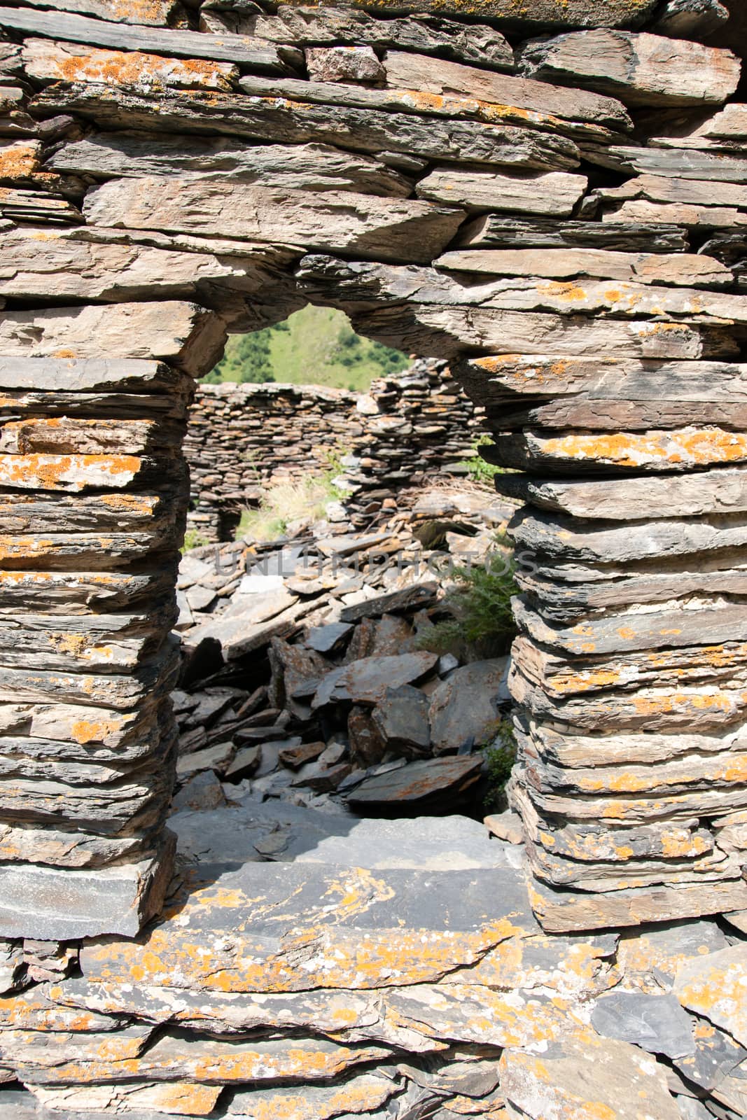 Old town ruins in Georgia Khevsureti travel