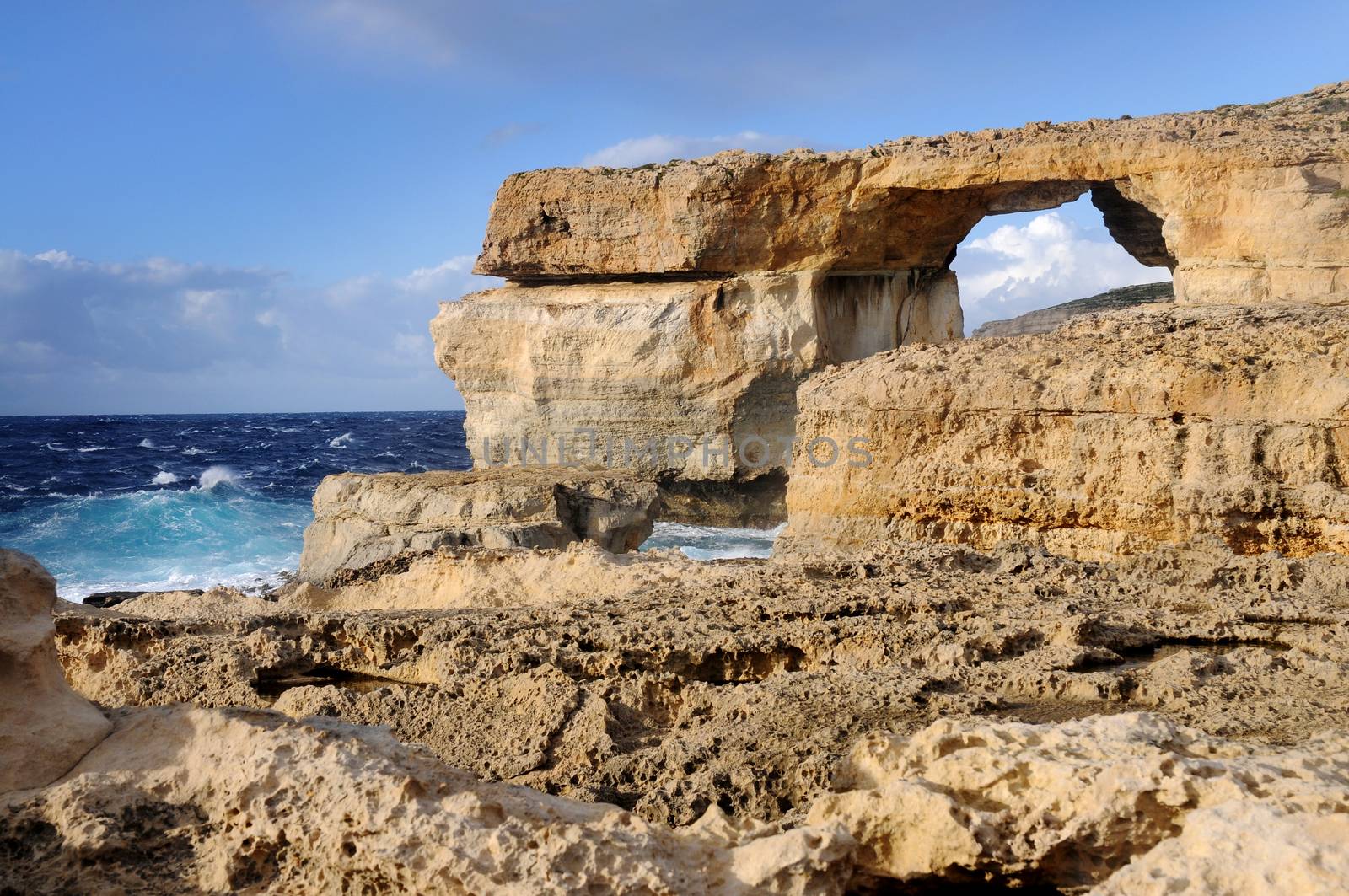 Natural rock arch called The Azure Window, Island of Gozo 