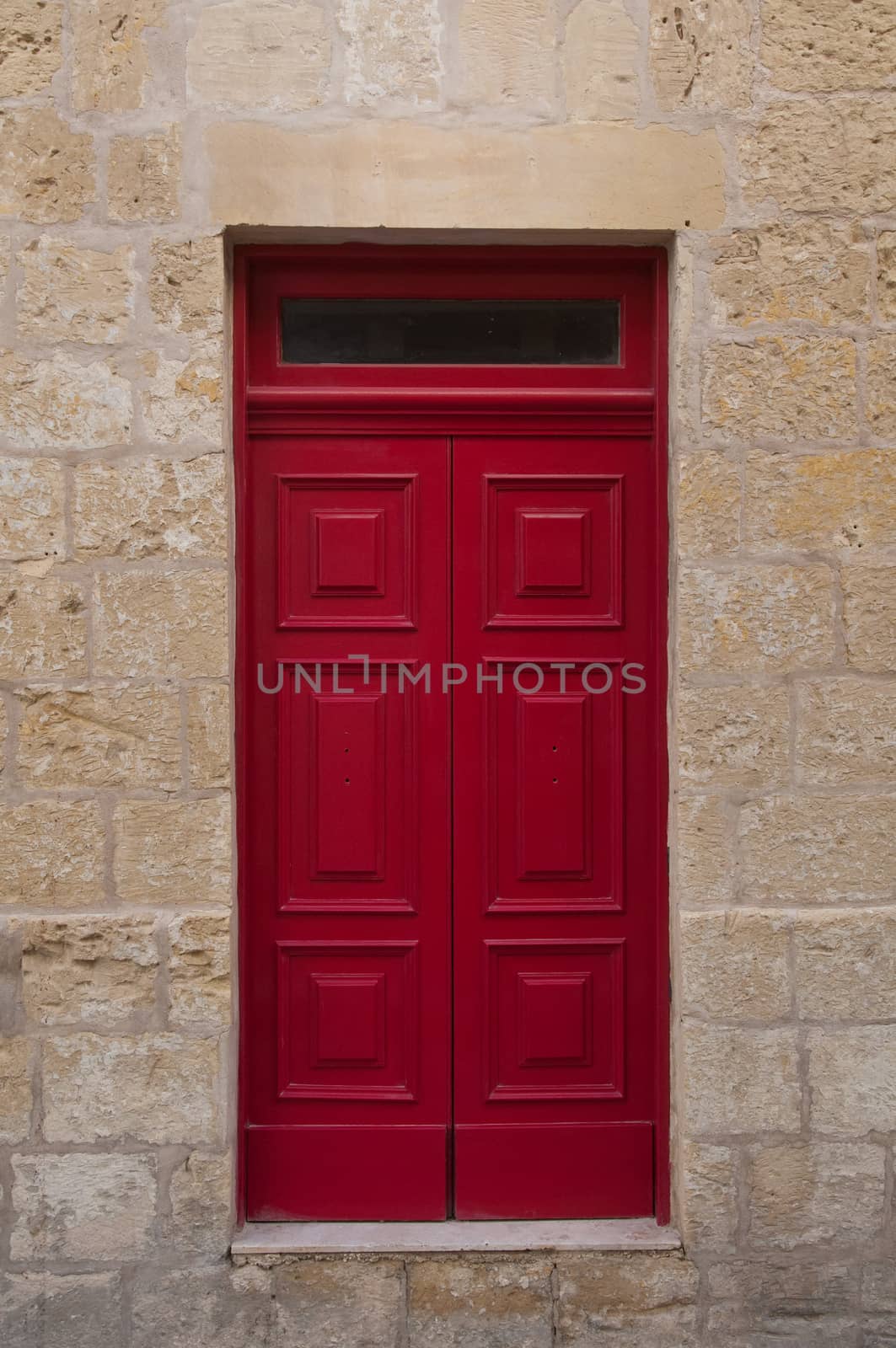 Fantastic ancient wooden door red