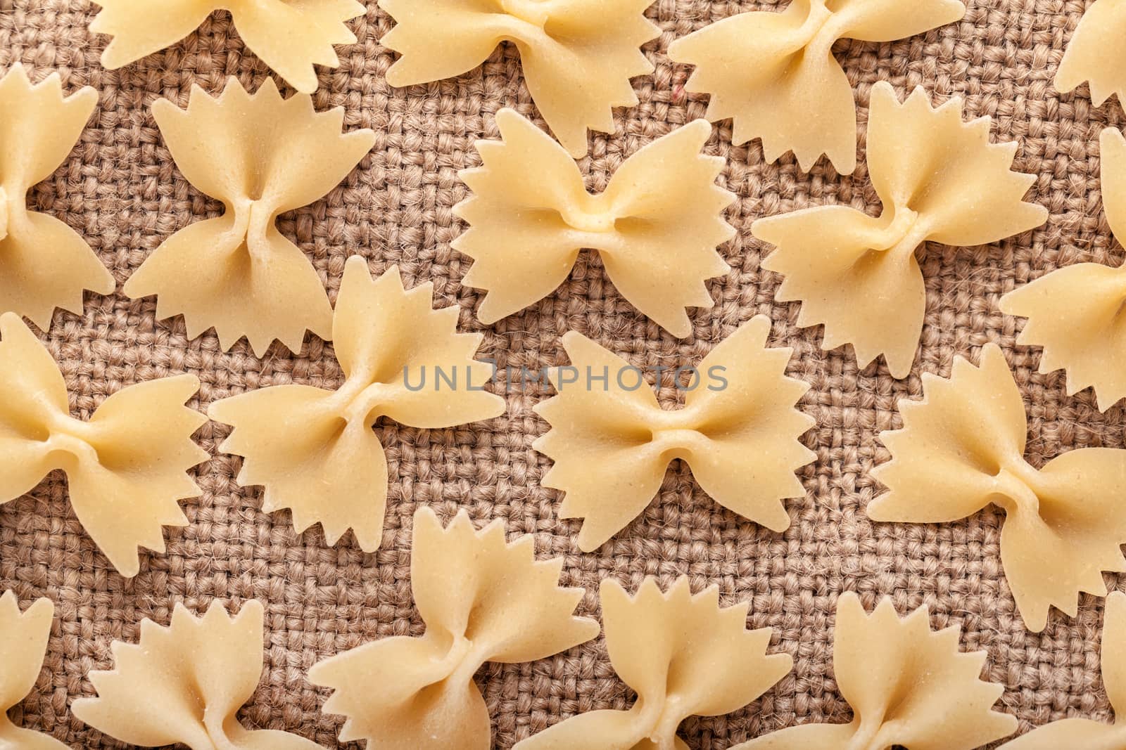 raw the pasta closeup on vintage background 