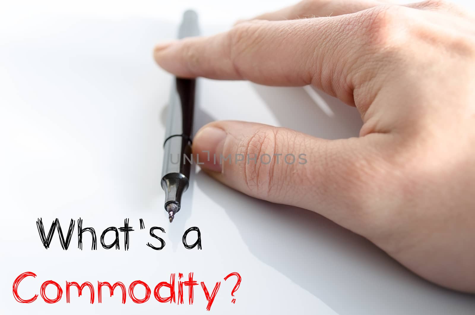 What's commodity text concept isolated over white background