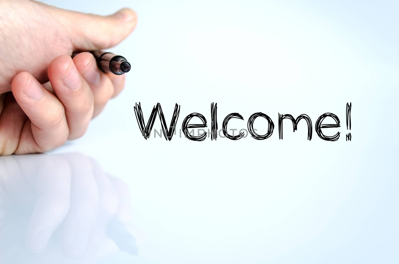 Welcome text concept isolated over white background