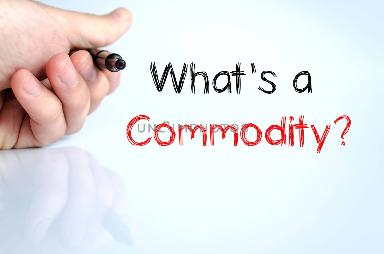 What's commodity text concept isolated over white background