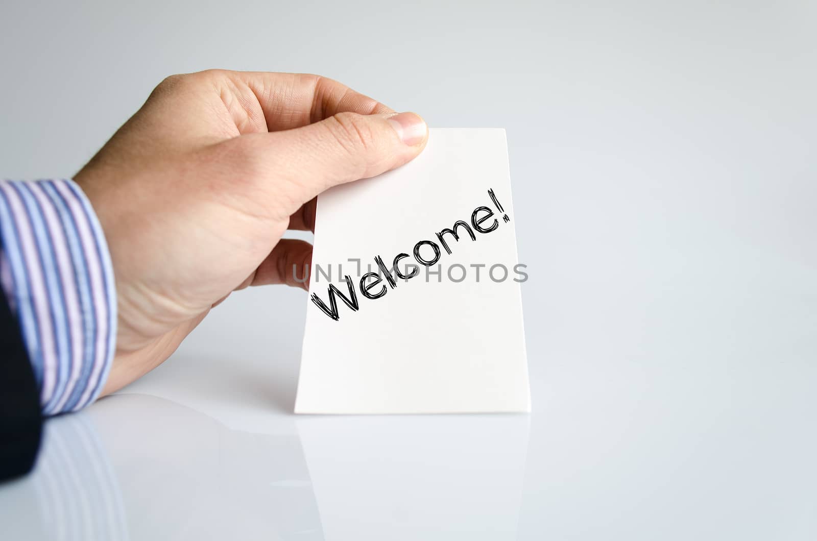 Welcome text concept isolated over white background