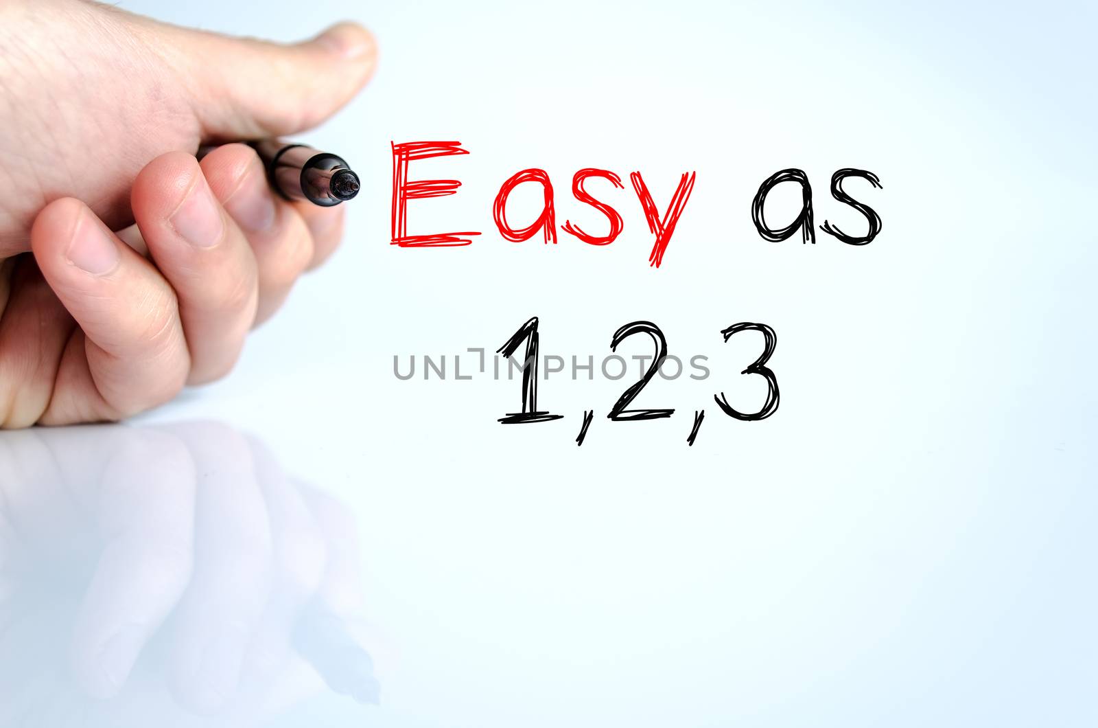 Easy text concept isolated over white background