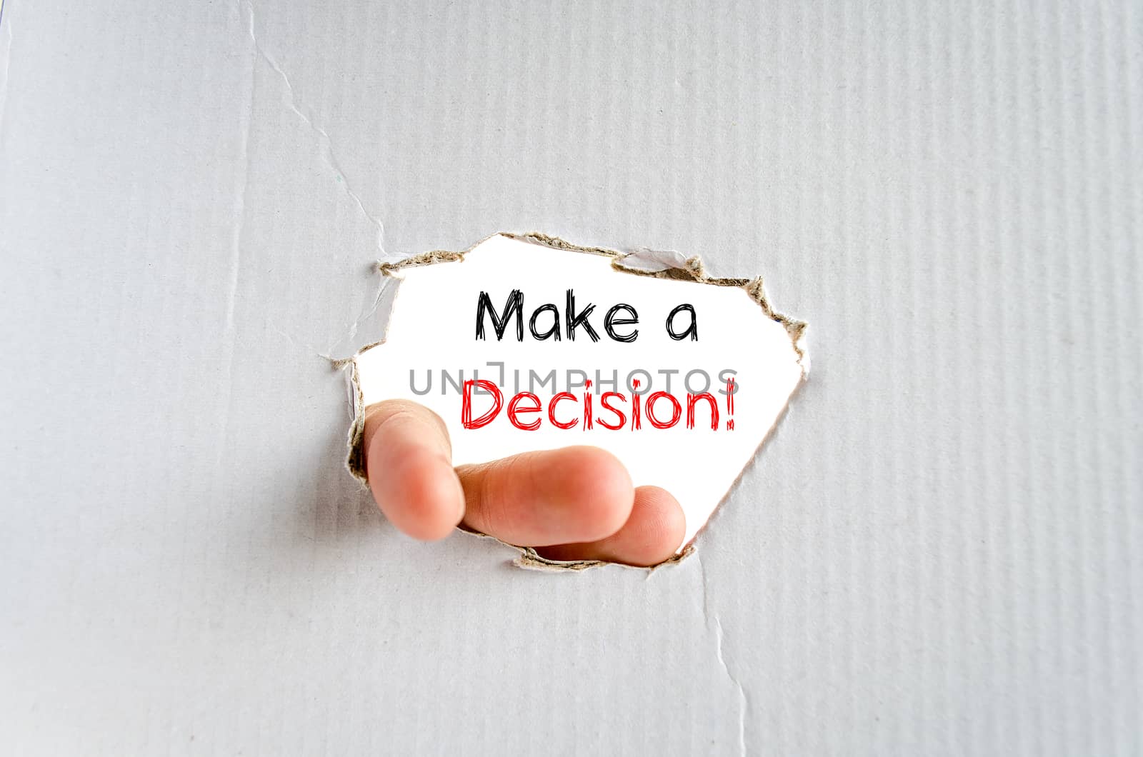 Make a decision text concept isolated over white background
