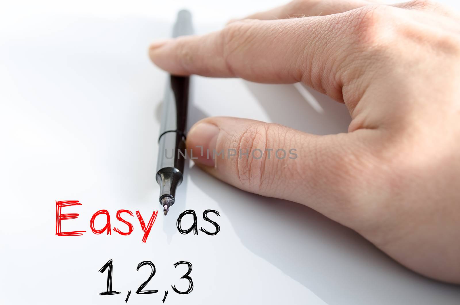 Easy text concept isolated over white background