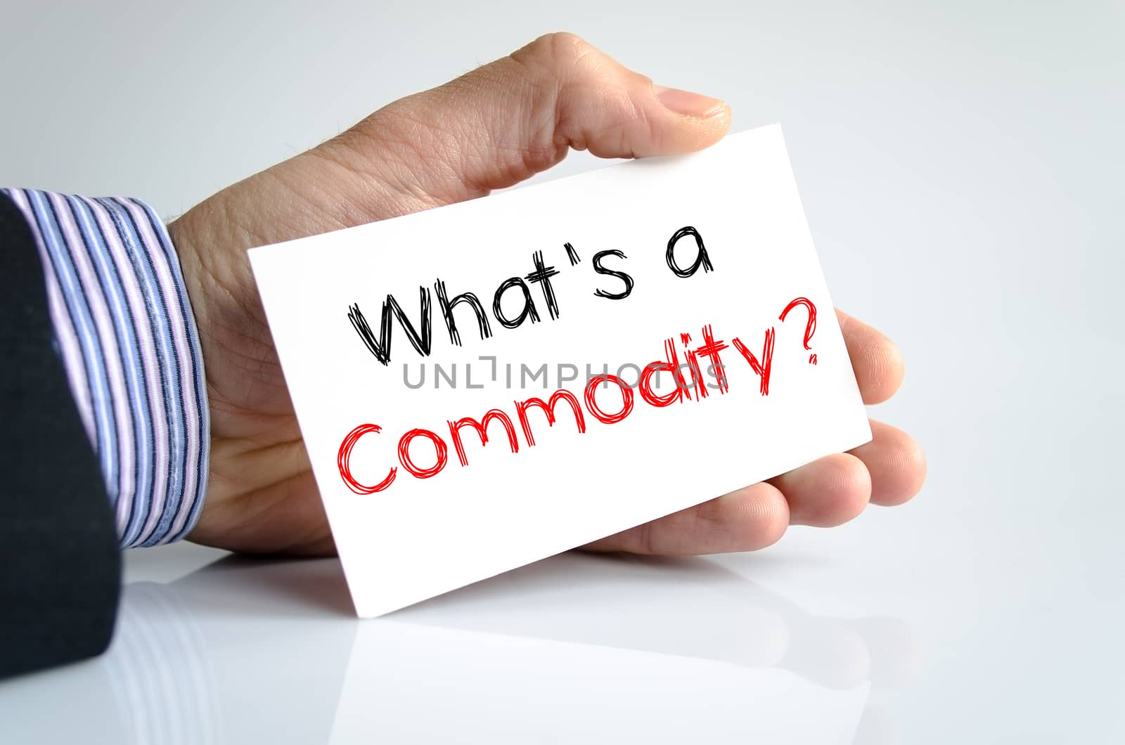 What's commodity text concept isolated over white background