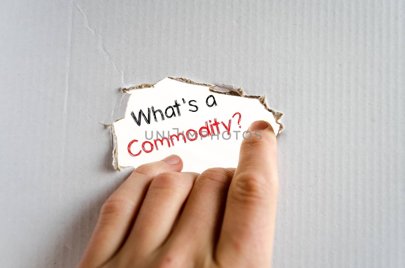 What's commodity text concept isolated over white background