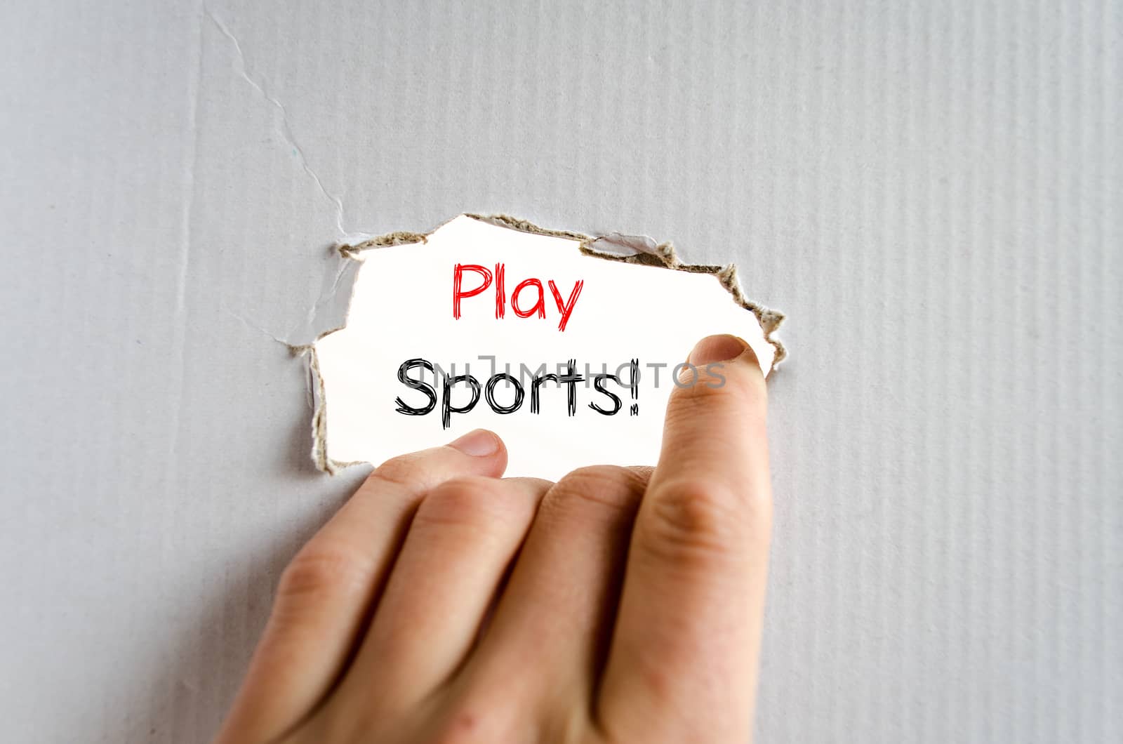 Play sports text concept isolated over white background