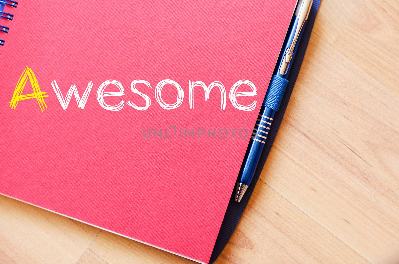 Awesome text concept write on notebook