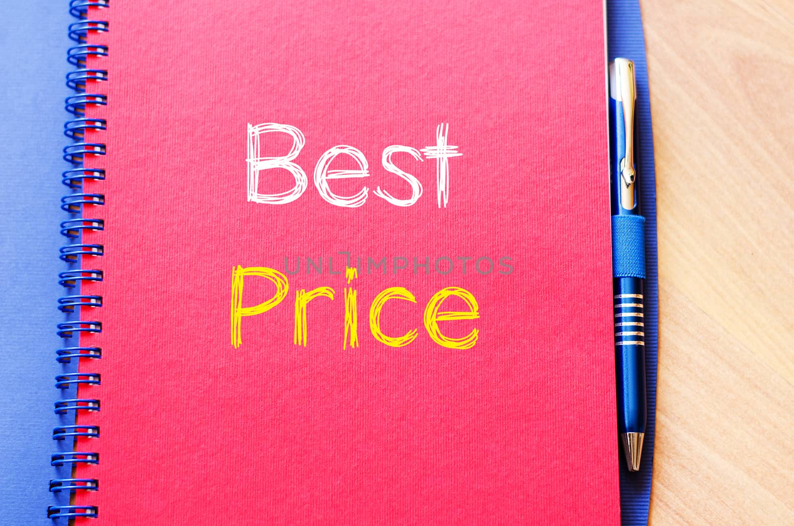 Best price text concept write on notebook