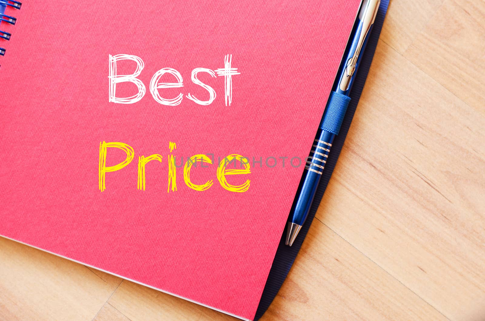 Best price text concept write on notebook