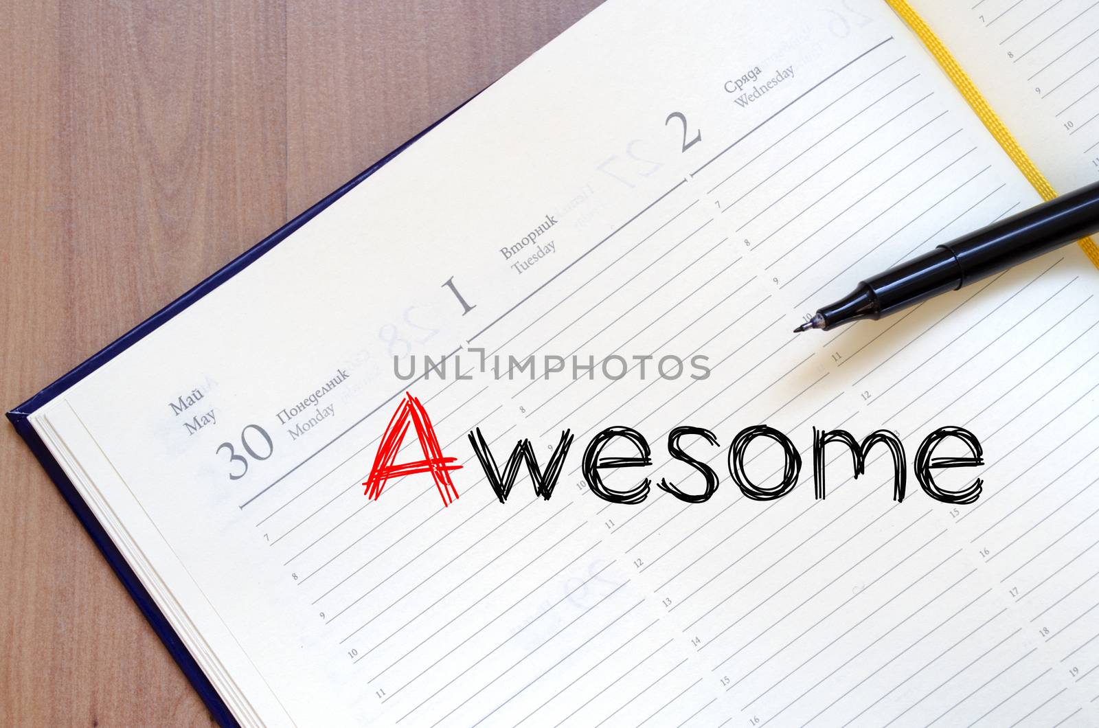Awesome text concept write on notebook