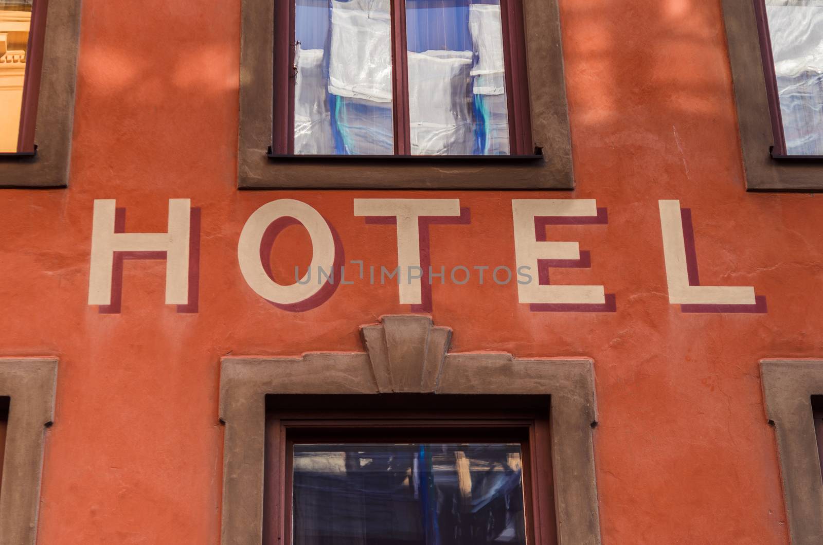 Signboard of the main entrance of hotel