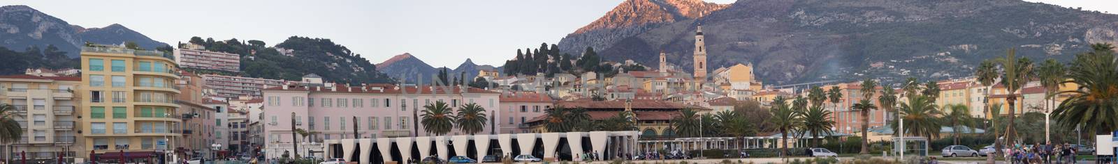 Panoramic View of Menton in France by bensib