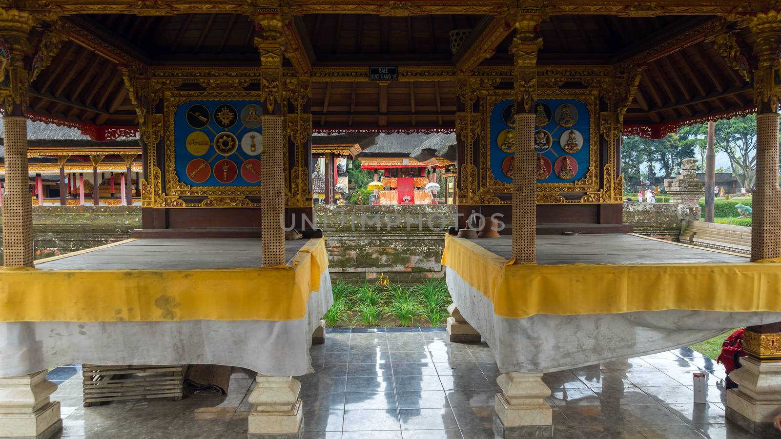 The interior of a Buddhist temple