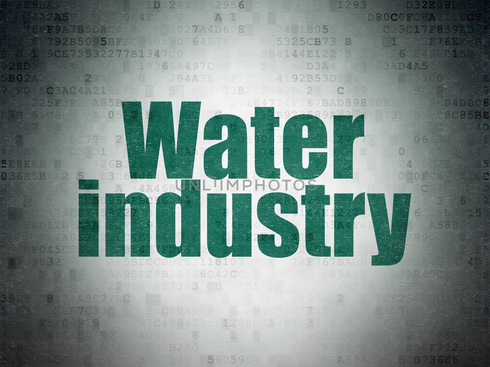 Industry concept: Painted green word Water Industry on Digital Paper background