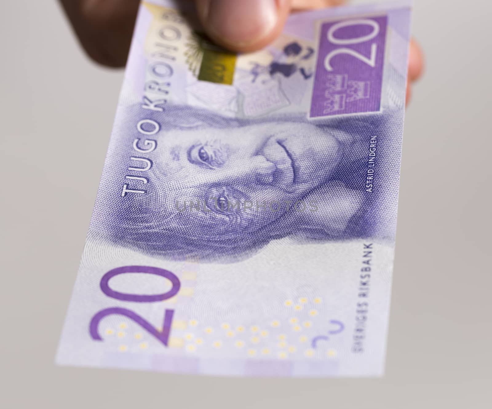 Swedish 20 kronor Note close up.Introduced in 2015.