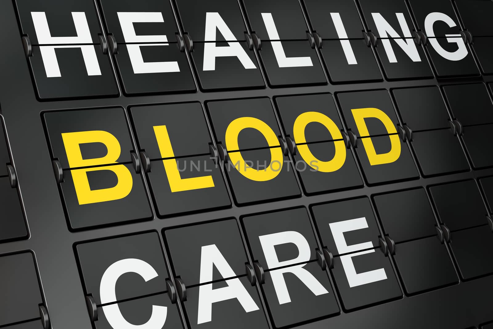 Healthcare concept: Blood on airport board background by maxkabakov