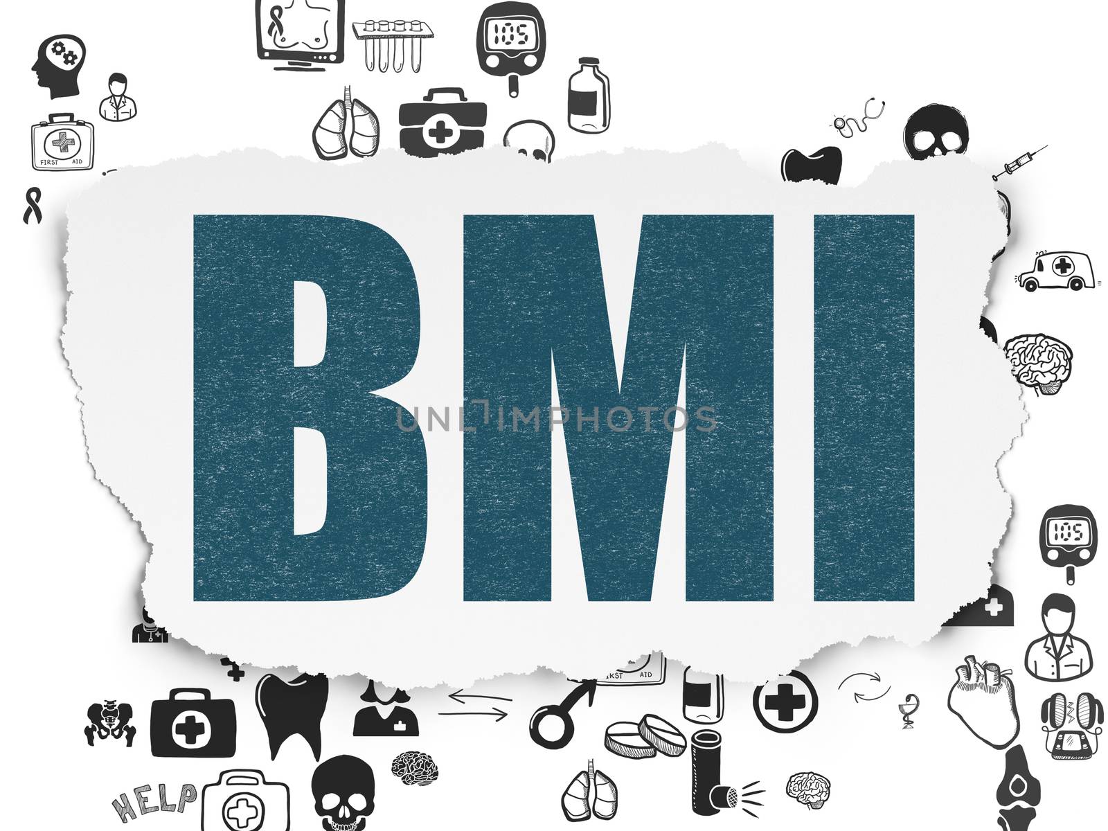Health concept: BMI on Torn Paper background by maxkabakov