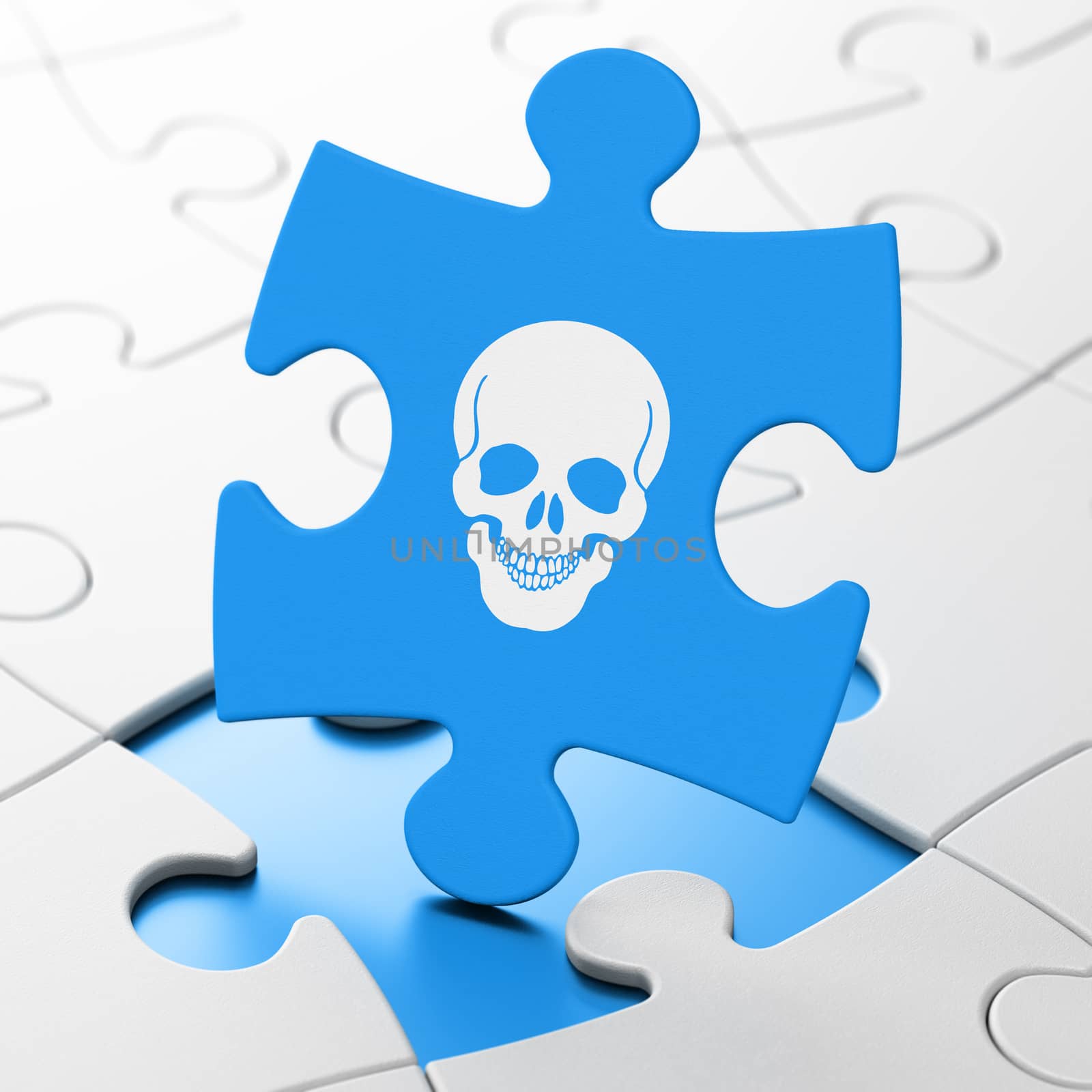 Healthcare concept: Scull on puzzle background by maxkabakov