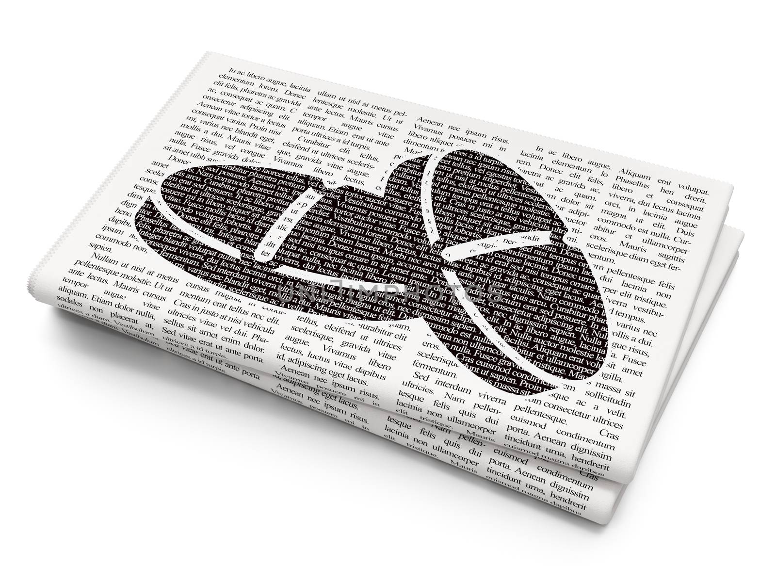 Health concept: Pills on Newspaper background by maxkabakov