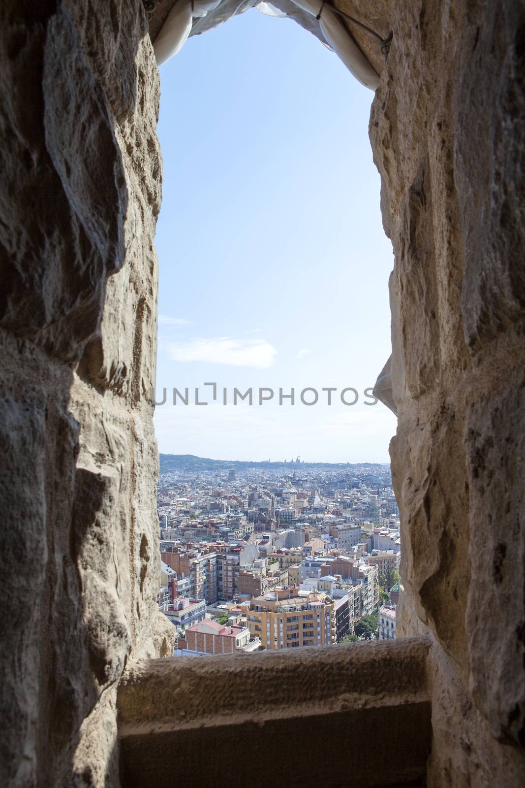 See trough of Barcelona city from the Sagrada Familia