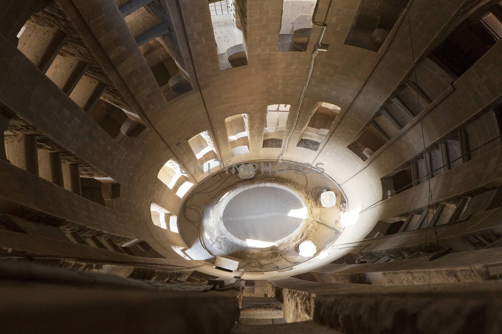 Inside a tower of Sagrada Familia in Spain