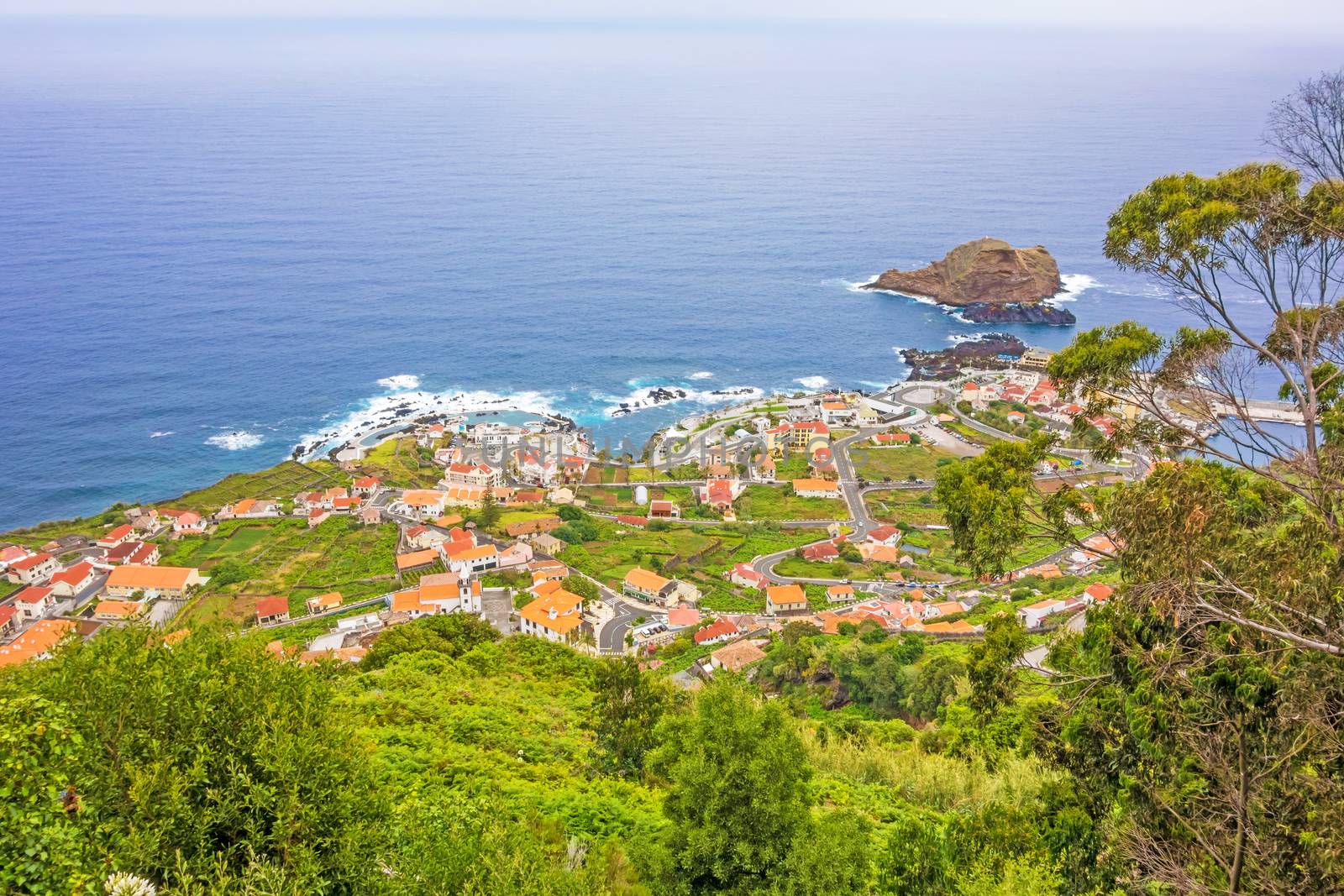View over village Porto Moniz, Madeira, Portugal