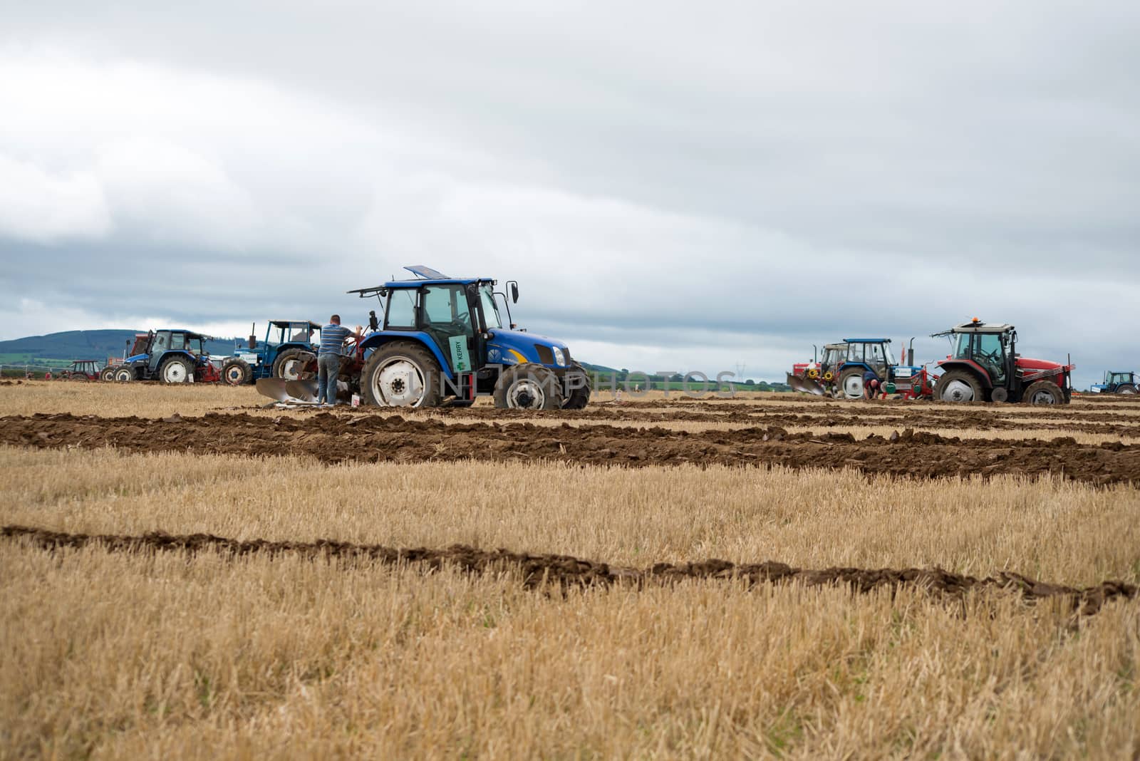 tractors competing in the national ploughing championships by morrbyte