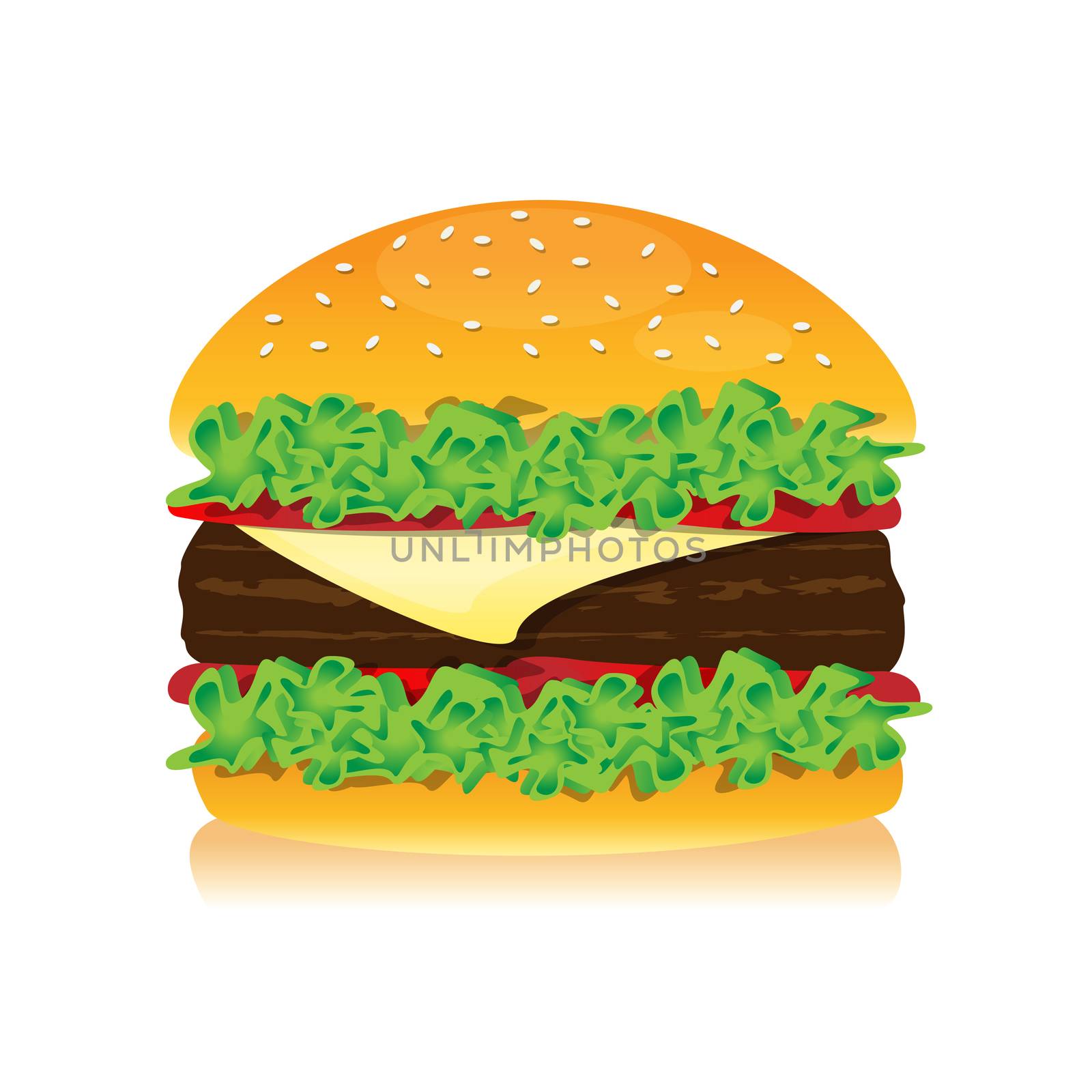 abstract hamburger on white background