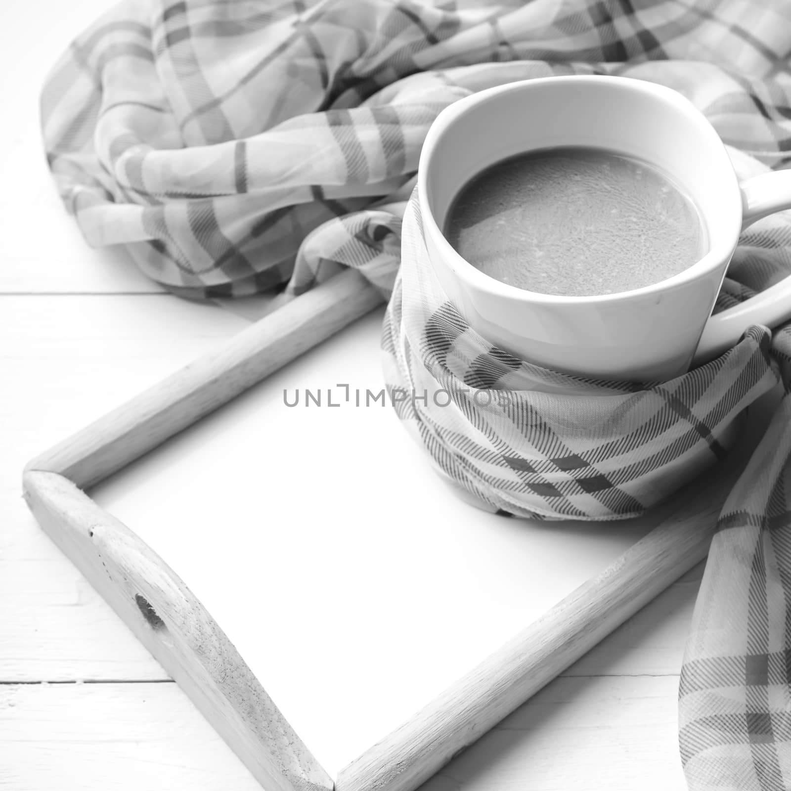 coffee and scarf background black and white color style by ammza12