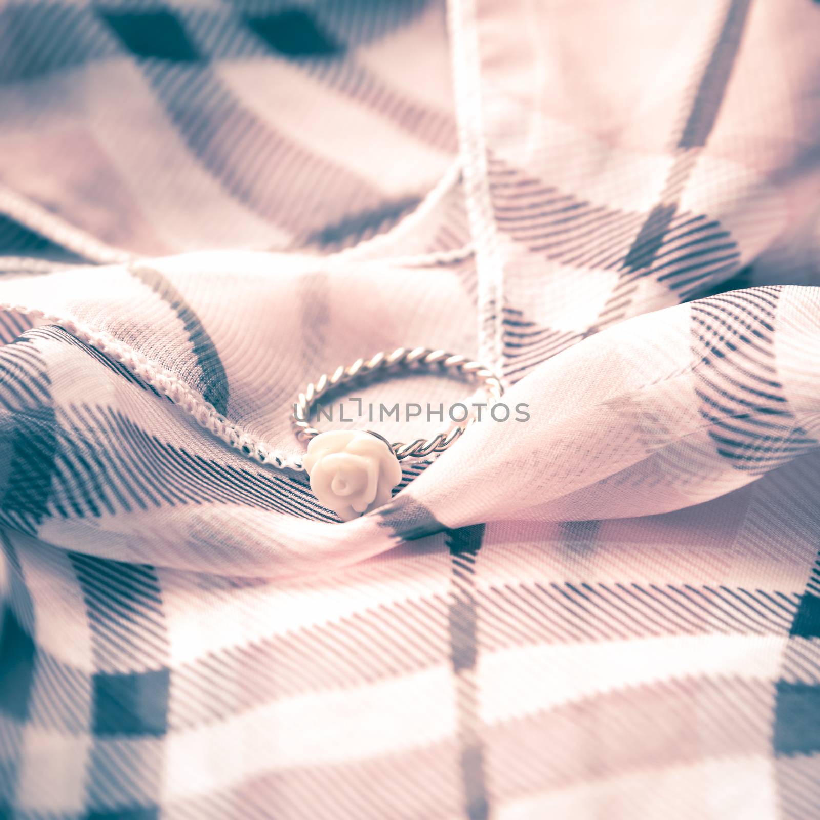 ring on scarf background vintage style